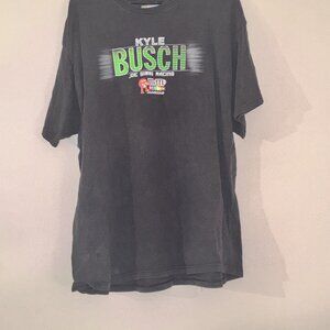Vintage Y2K Kyle Busch NASCAR Racing Tee #18 M&M's Sponsor Black XXL